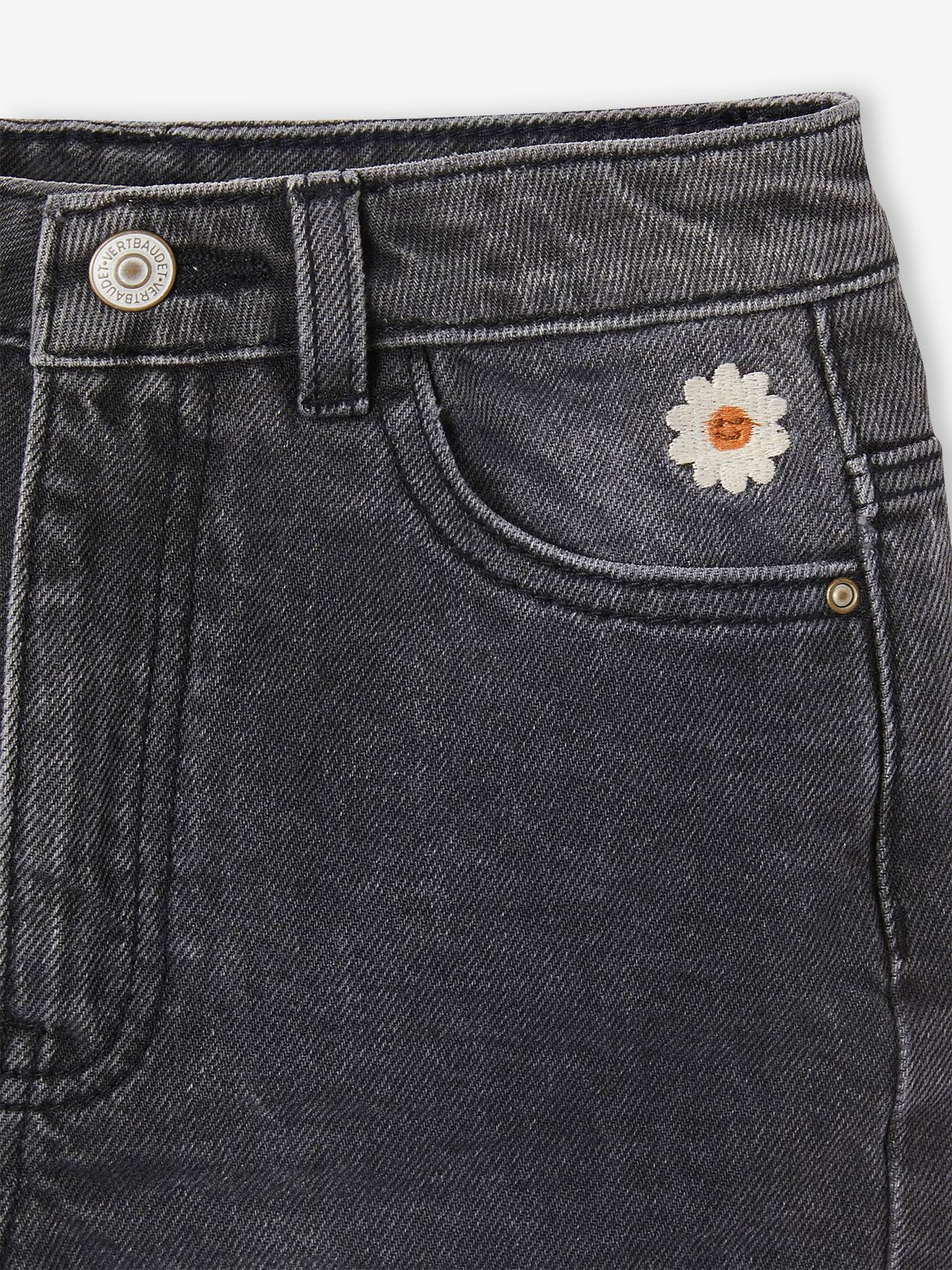 Vertbaudet Mädchen Boyfriend-Jeans - grauer denim