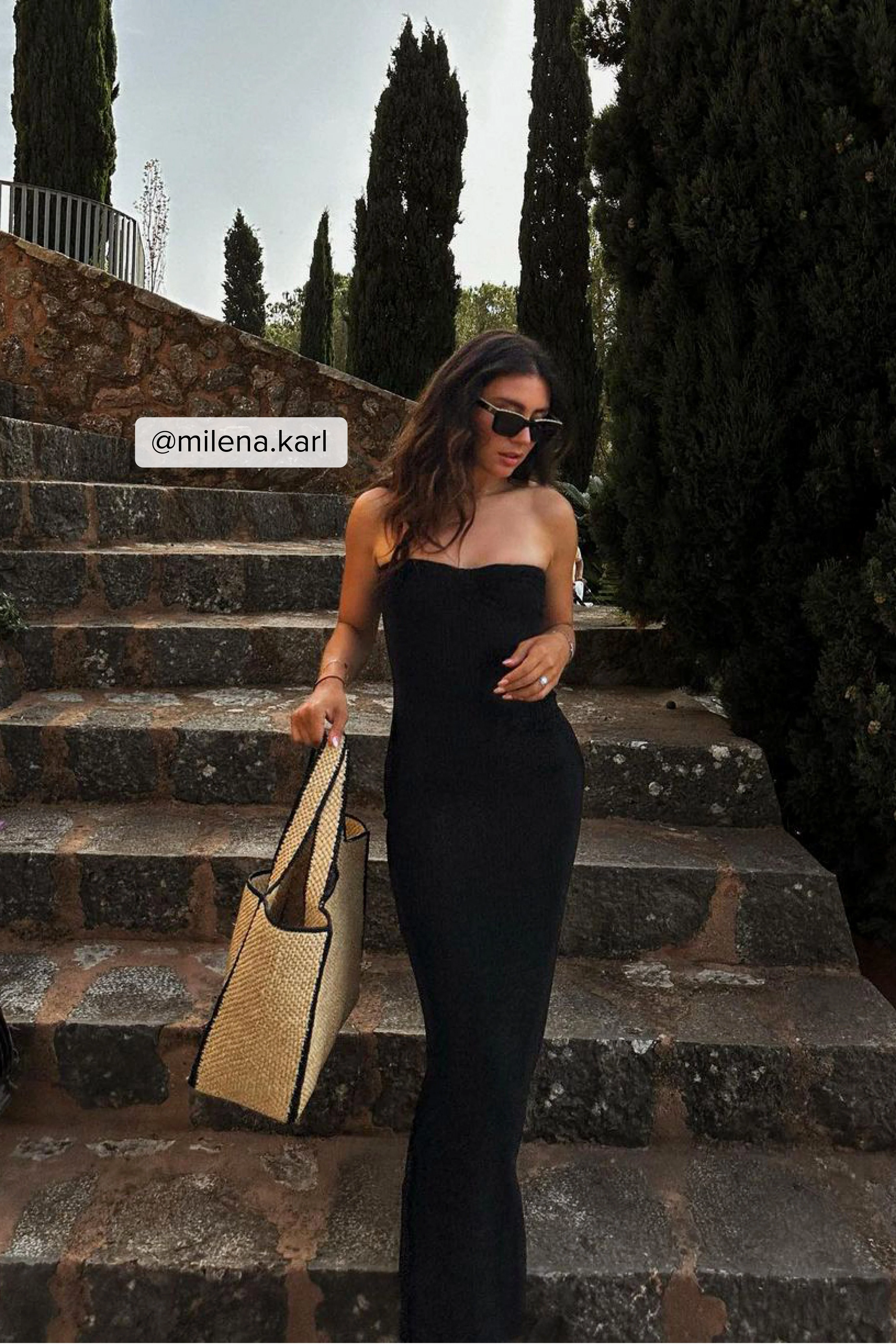 Maxi-Röhrenkleid mit Drehung vorne
