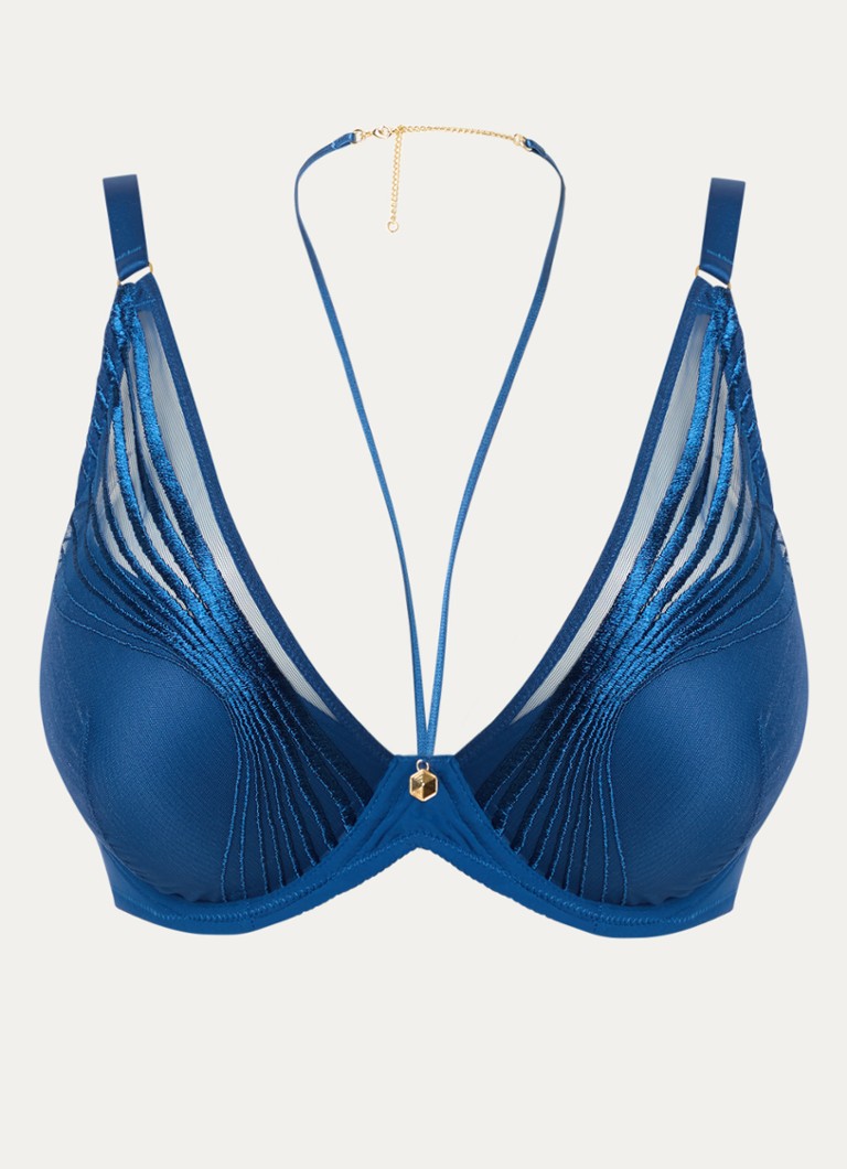 Aubade Sumptuous Waves padded plunge bra with mesh overlay