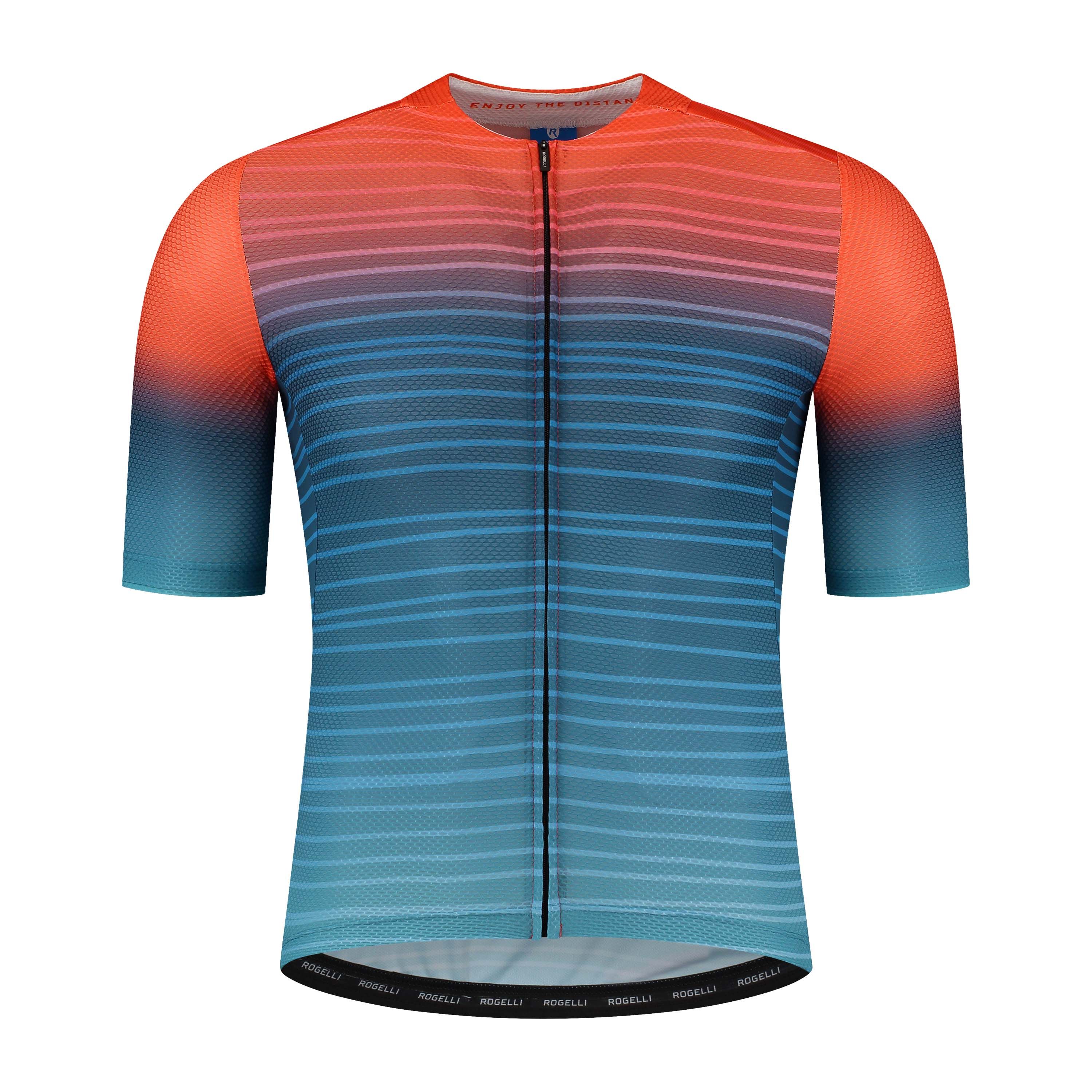Rogelli Surf Blau/Orange Herren Radtrikot Kurzarm
