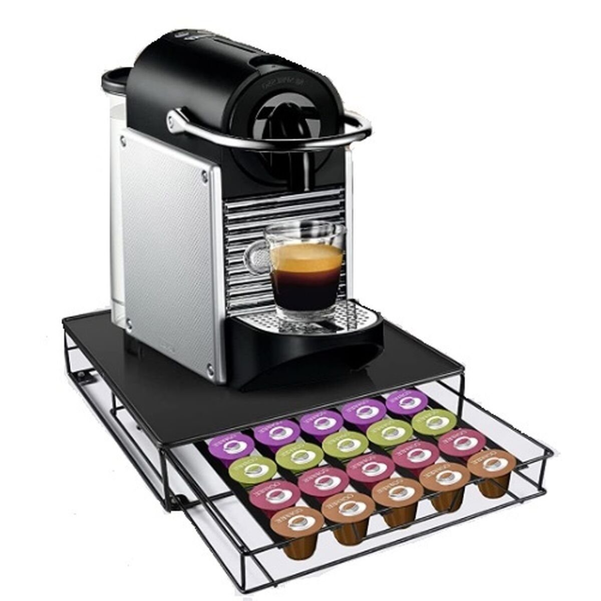 DKD Home Decor Kapselmaschine Organizer für Kaffeekapseln DKD Home Decor Schwarz Metall 21 x 31 x 7