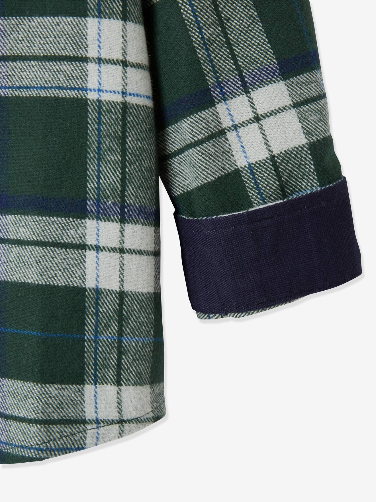 Chemise à carreaux esprit flanelle garçon carreaux vert fonce