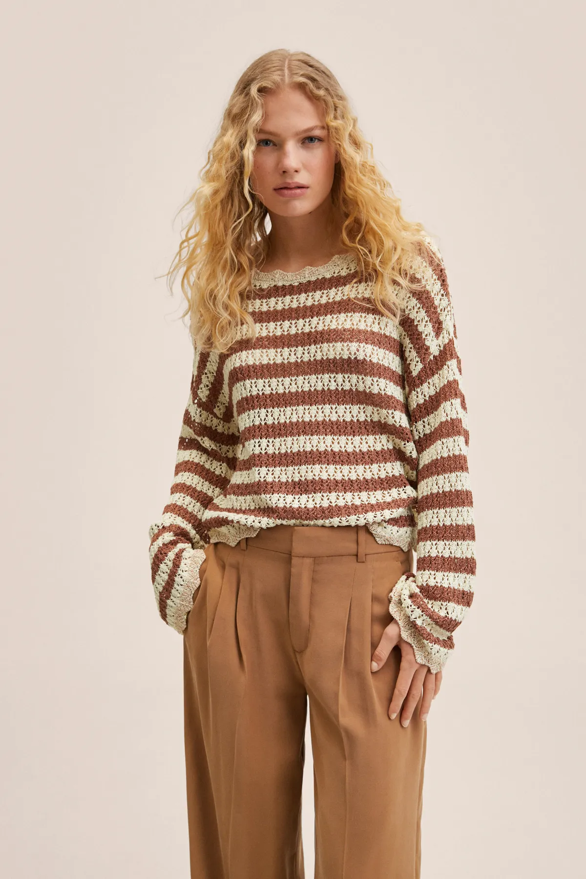 MANGO  Pullover - Beige - Regular Fit