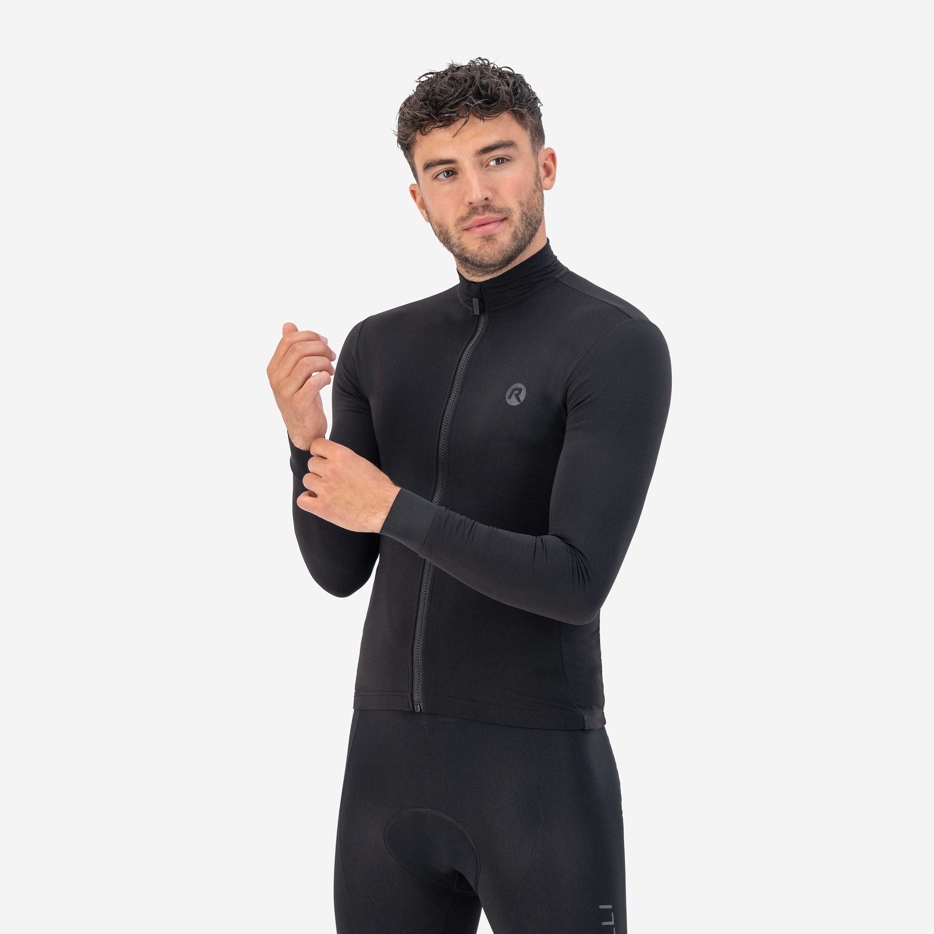 Rogelli Distance Schwarz Herren Radtrikot Langarm