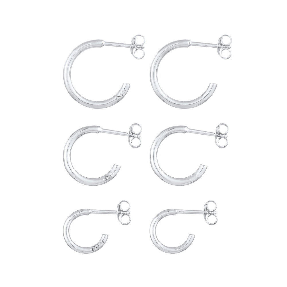 Elli Elli Boucles d'Oreilles Tendance Basique Boucles d'Oreilles Femme - (925/1000) Ar Boucles d'oreilles