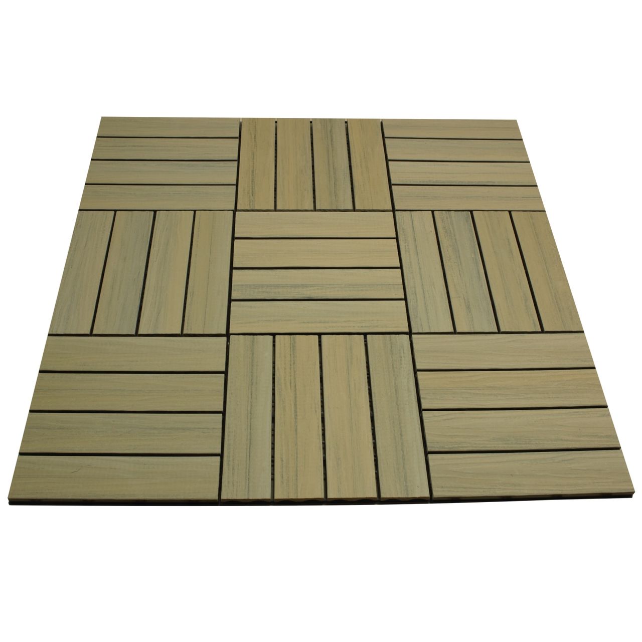 TOP MULTI WPC Fliesen 30 x 30cm braun profiliert 1 m²