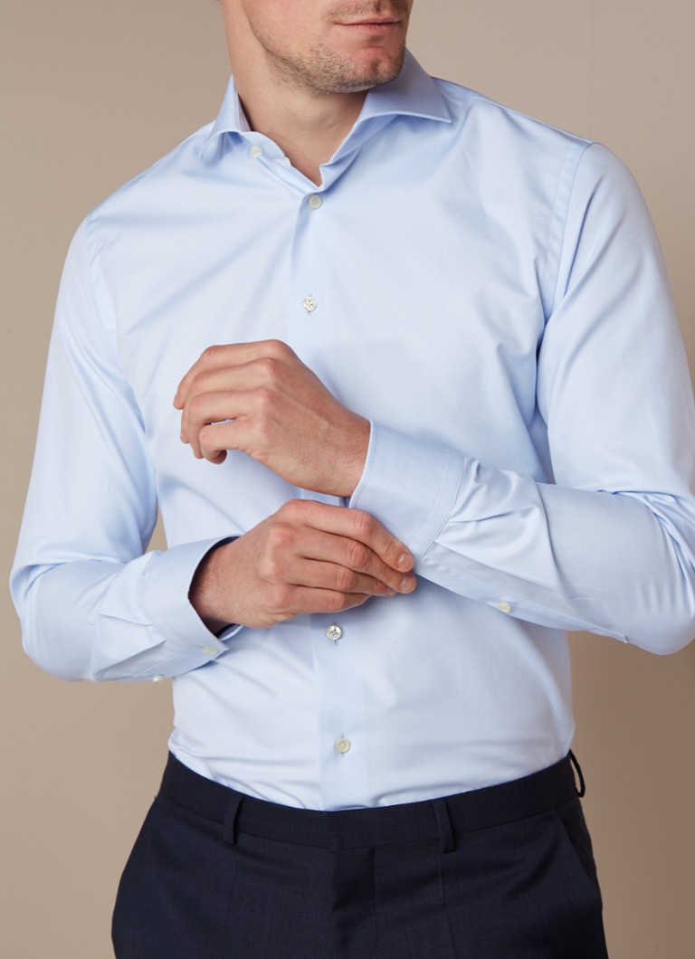 Profuomo Svetlo modra slim fit srajca s širokim ovratnikom