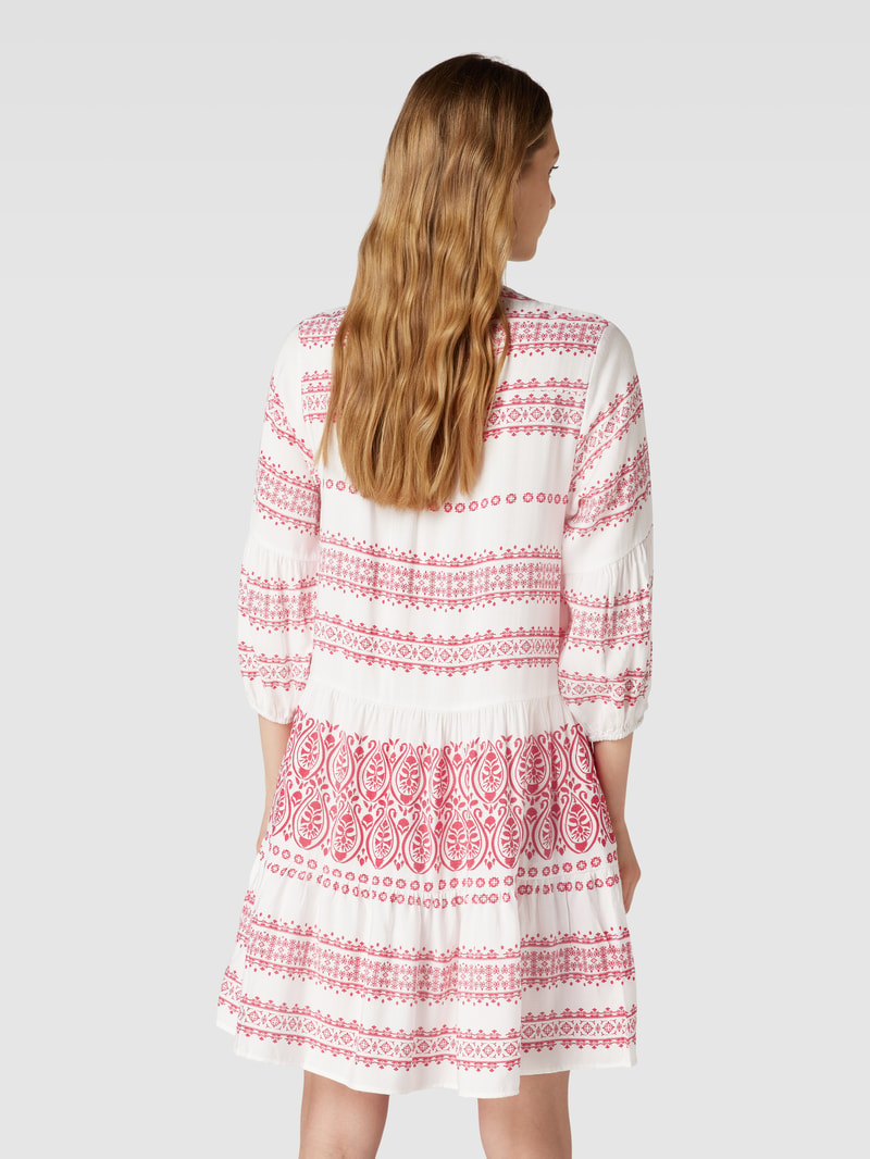 Knielanges Kleid mit Allover-Muster in pink