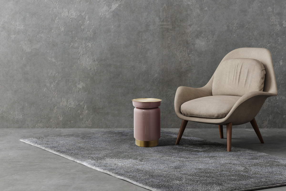 Kayoom Beistelltisch Art Deco 175 Altrosa / Gold