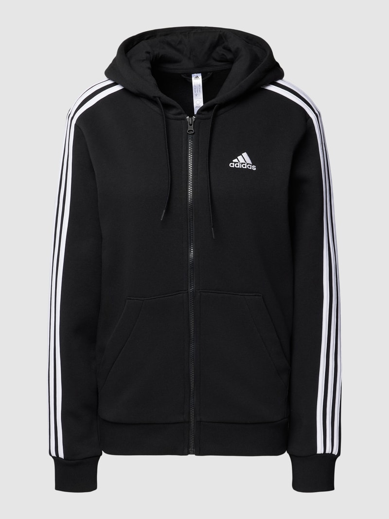 Sweatjacke mit Label-Stitching in schwarz