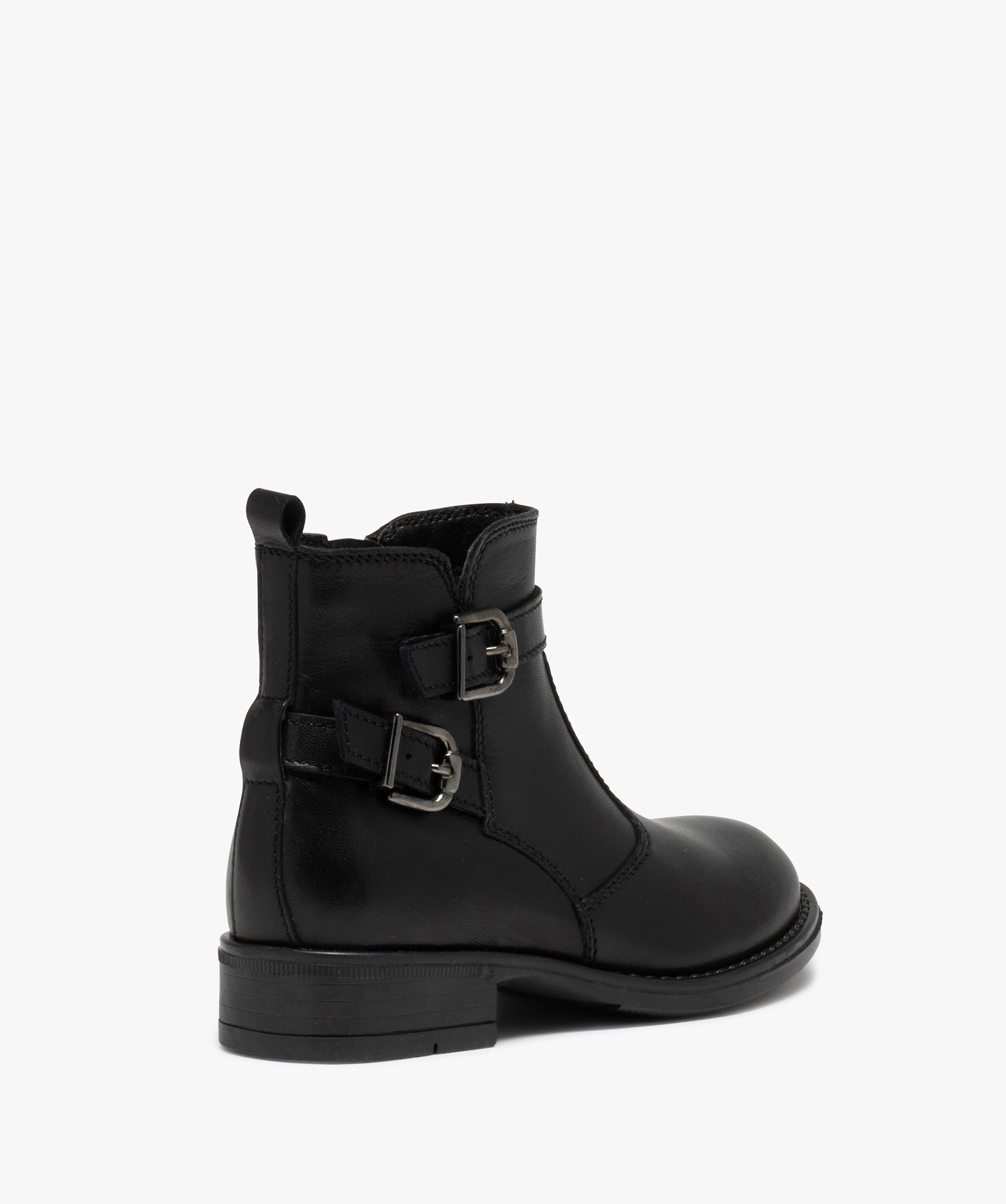 Boots fille dessus cuir uni à bride décorative | GEMO