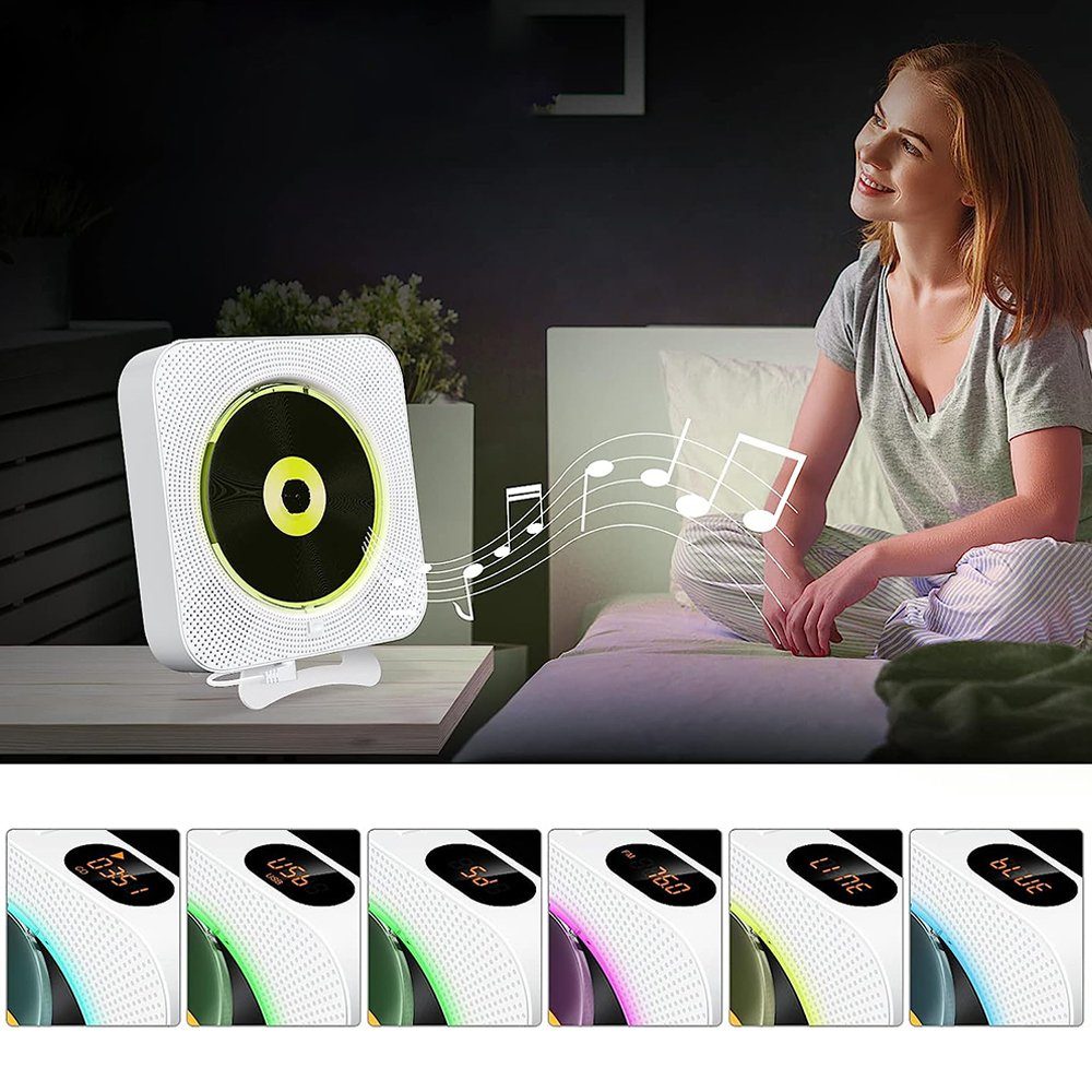 Bedee Tragbarer Desktop-CD-Player mit Bluetooth Multifunktional tragbarer CD-Player (3,5mm AUX Buchse mit Fernbedienung Audio FM Radio USB MP3 Musik Player)