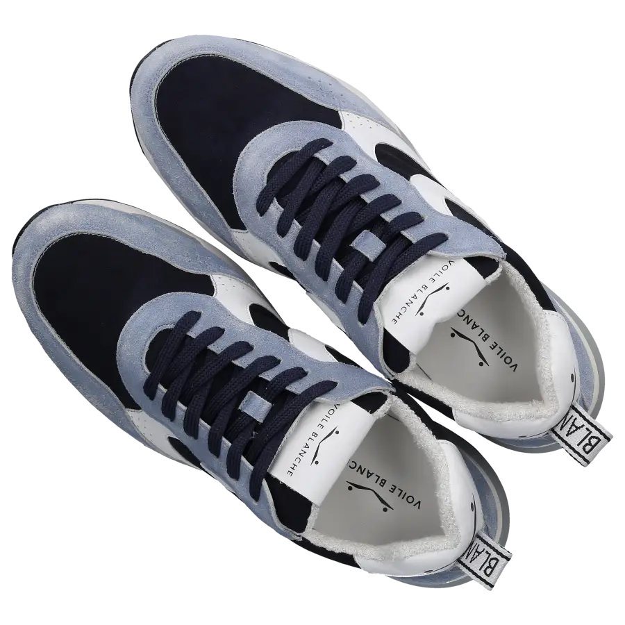 VOILE BLANCHE - Sneaker low MAGG Veloursleder - blau
