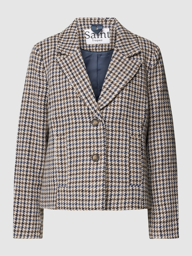 Jacke mit Hahnentrittmuster Modell 'Vicky' in beige