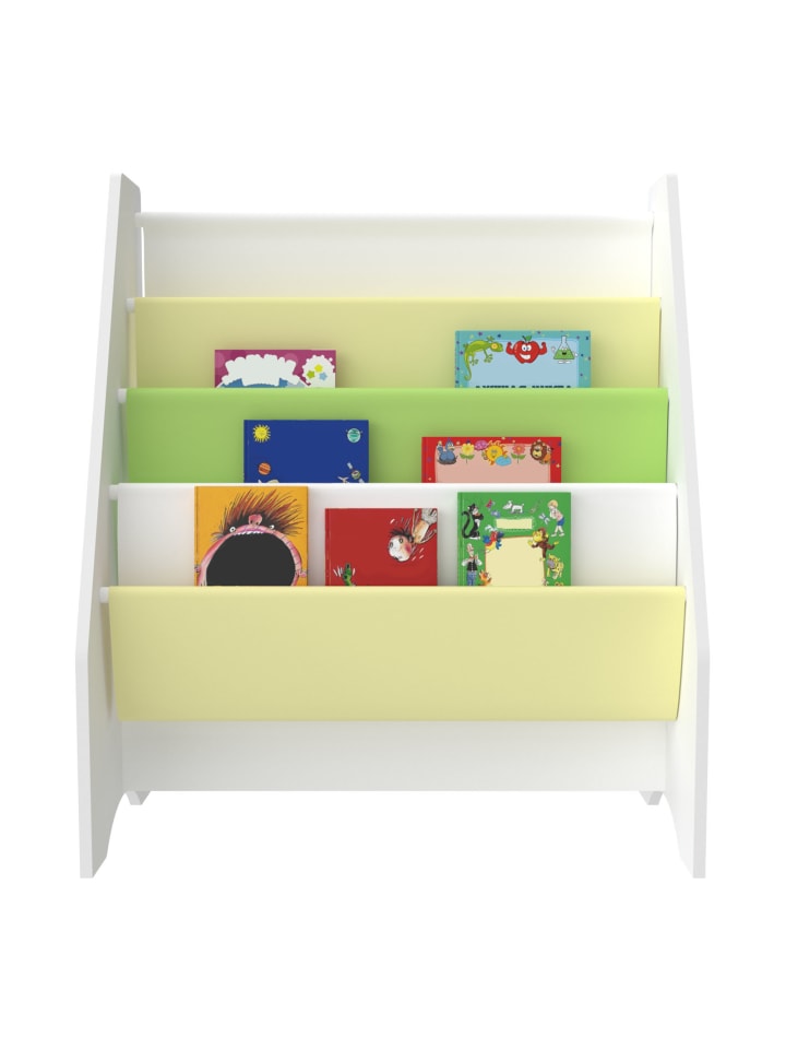 en.casa Kinderregal Fisterra in Gelb Grün (H)74cm (B)62cm (T)29cm günstig kaufen onesize