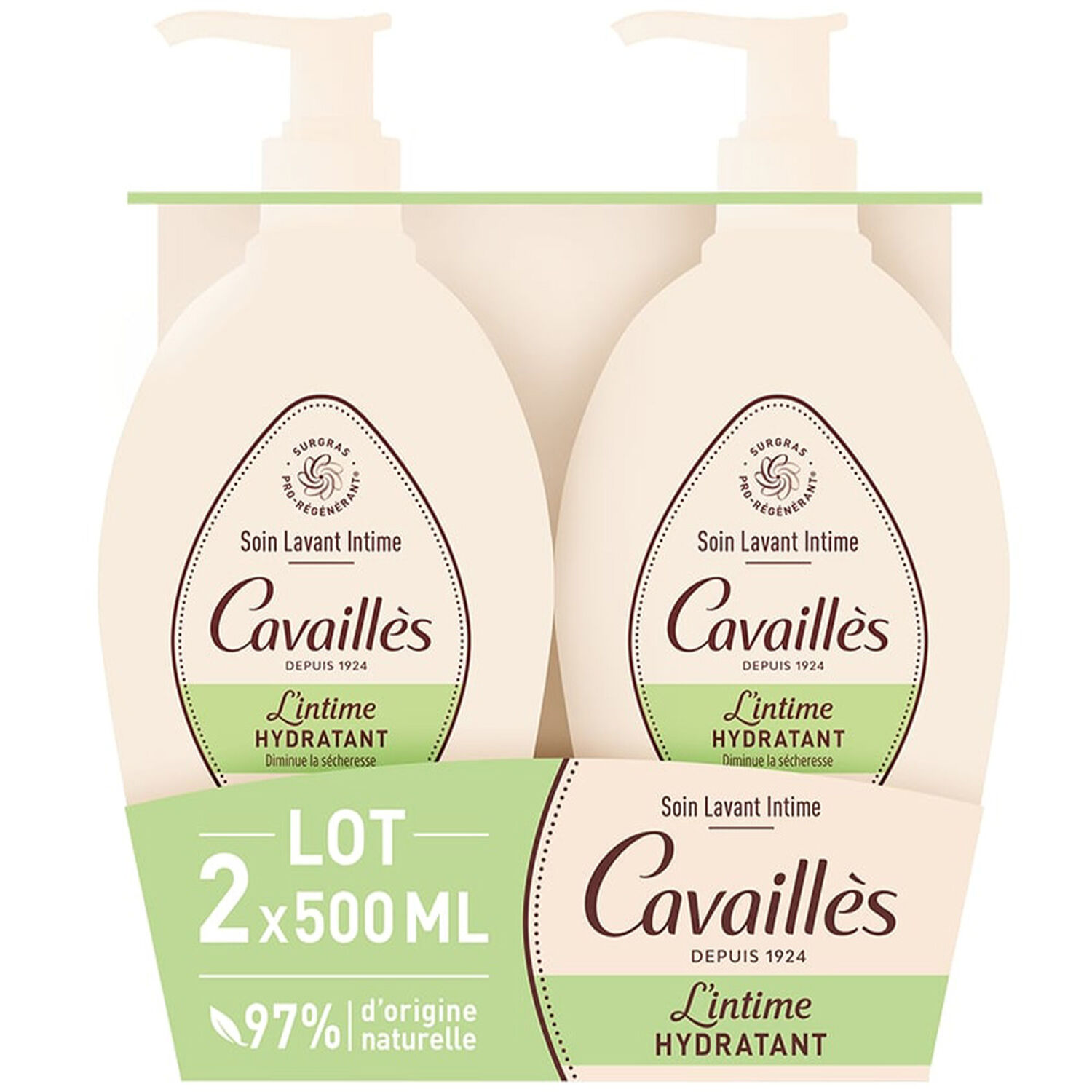 Cavaillès L'intime Hydratant Soin Naturelle Hygiène Intime - Lot de 2x500ml