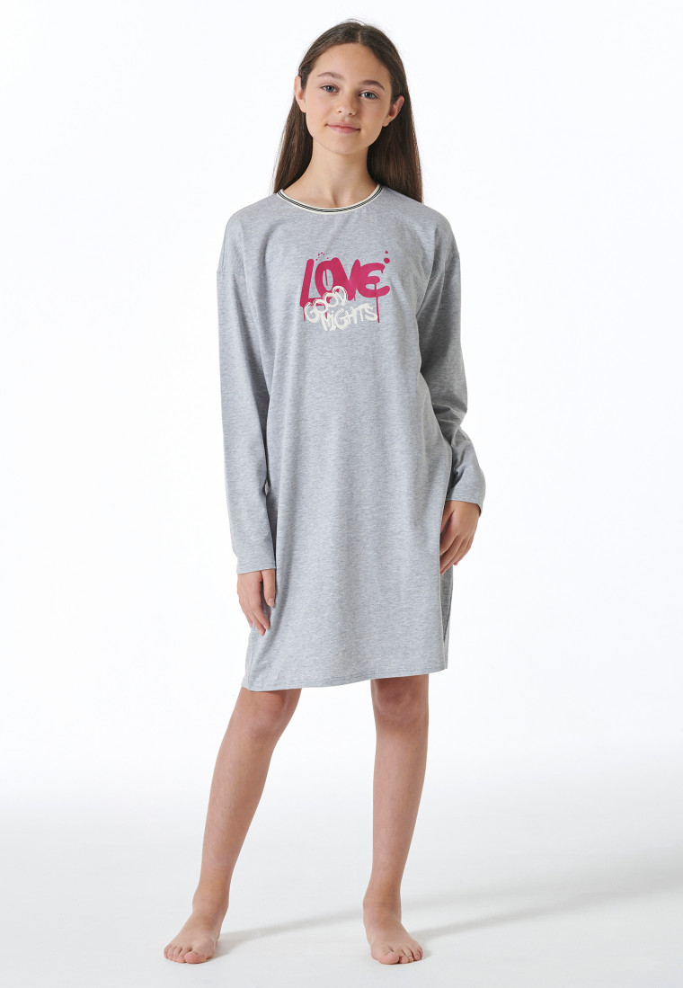 Nachthemd langarm grau-meliert - Nightwear