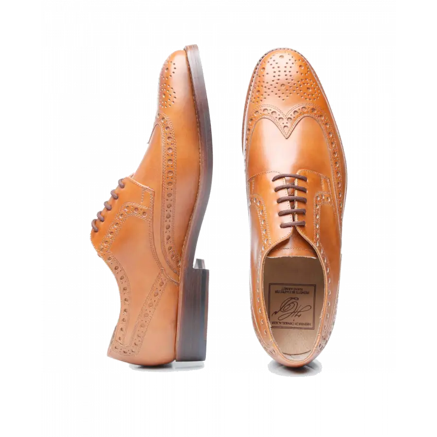 Heinrich Dinkelacker - Businessschuhe Budapester LUZERN FULL-BROGUE AC Kalbsleder - beige