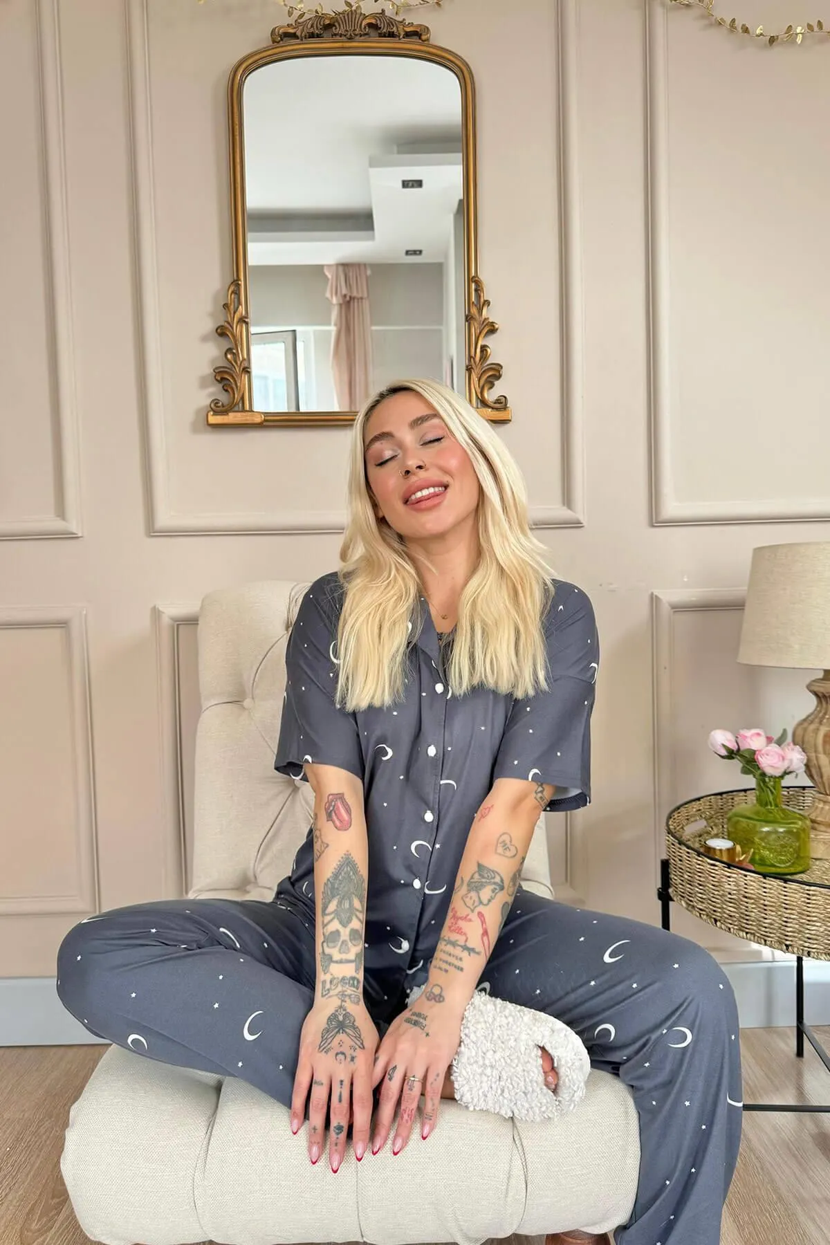 Pijamaevi  Pyjama set - Grau - Muster
