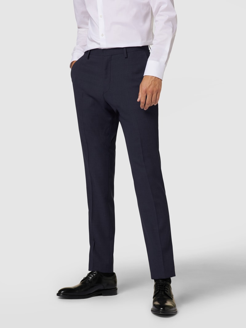 Regular Fit Hose aus Schurwoll-Mix mit Stretch-Anteil Modell 'Enrico' in schwarz