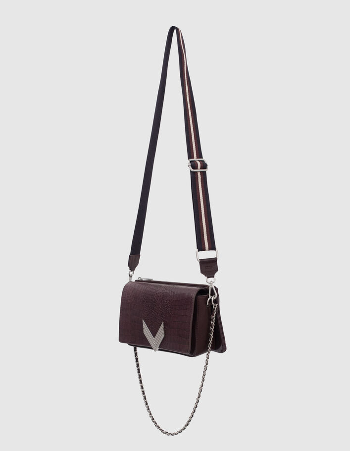 Le 111 TRINITY SCHOOL bordeaux cuir embossé python Femme