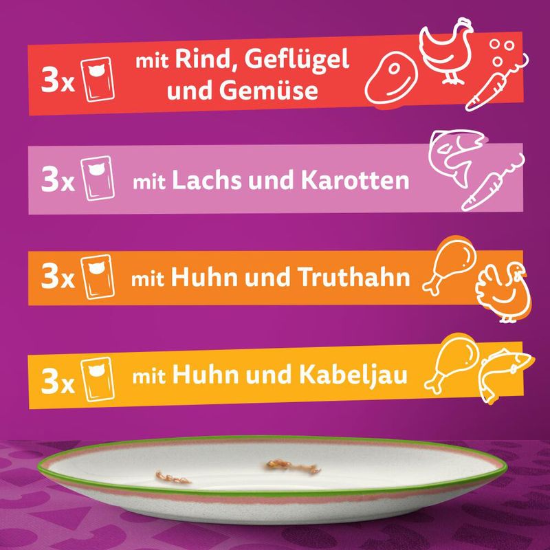 Jumbopack Whiskas Tasty Mix Portionsbeutel 144 x 85 g | bitiba %