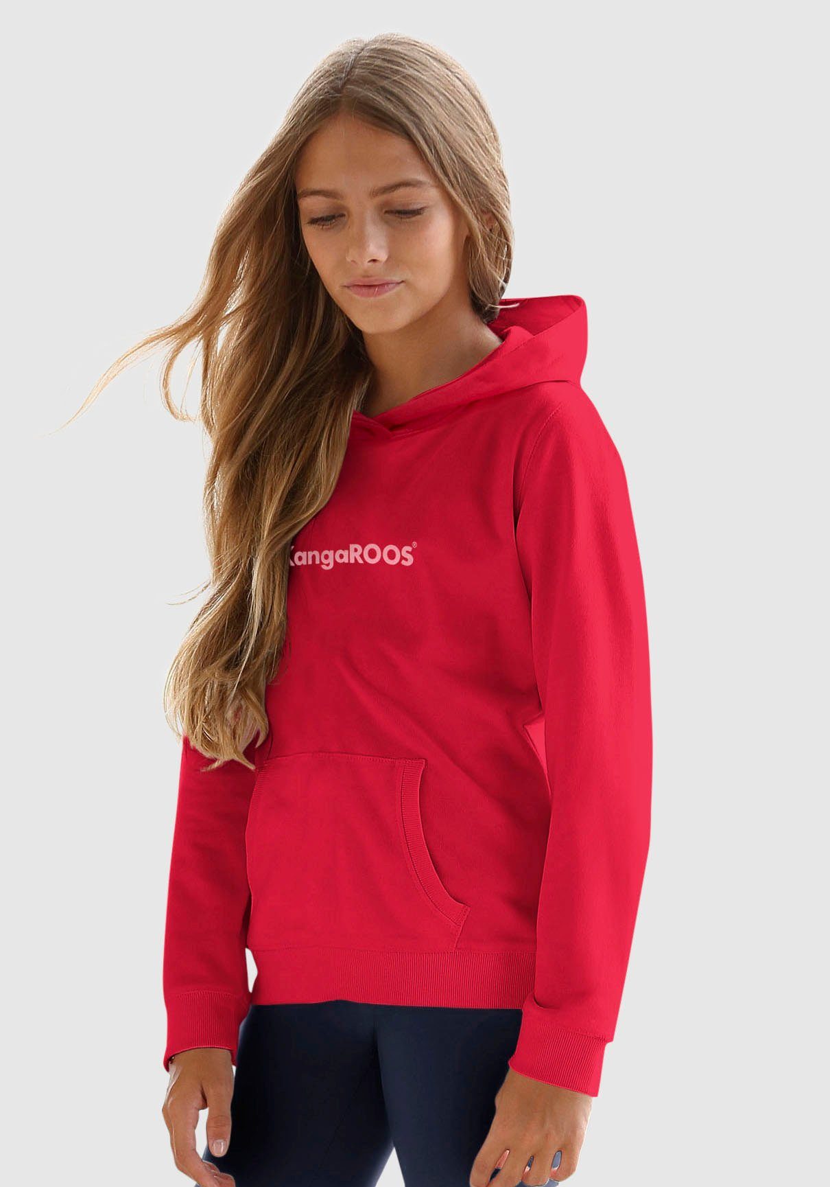 KangaROOS Kapuzensweatshirt mit Flockdruck