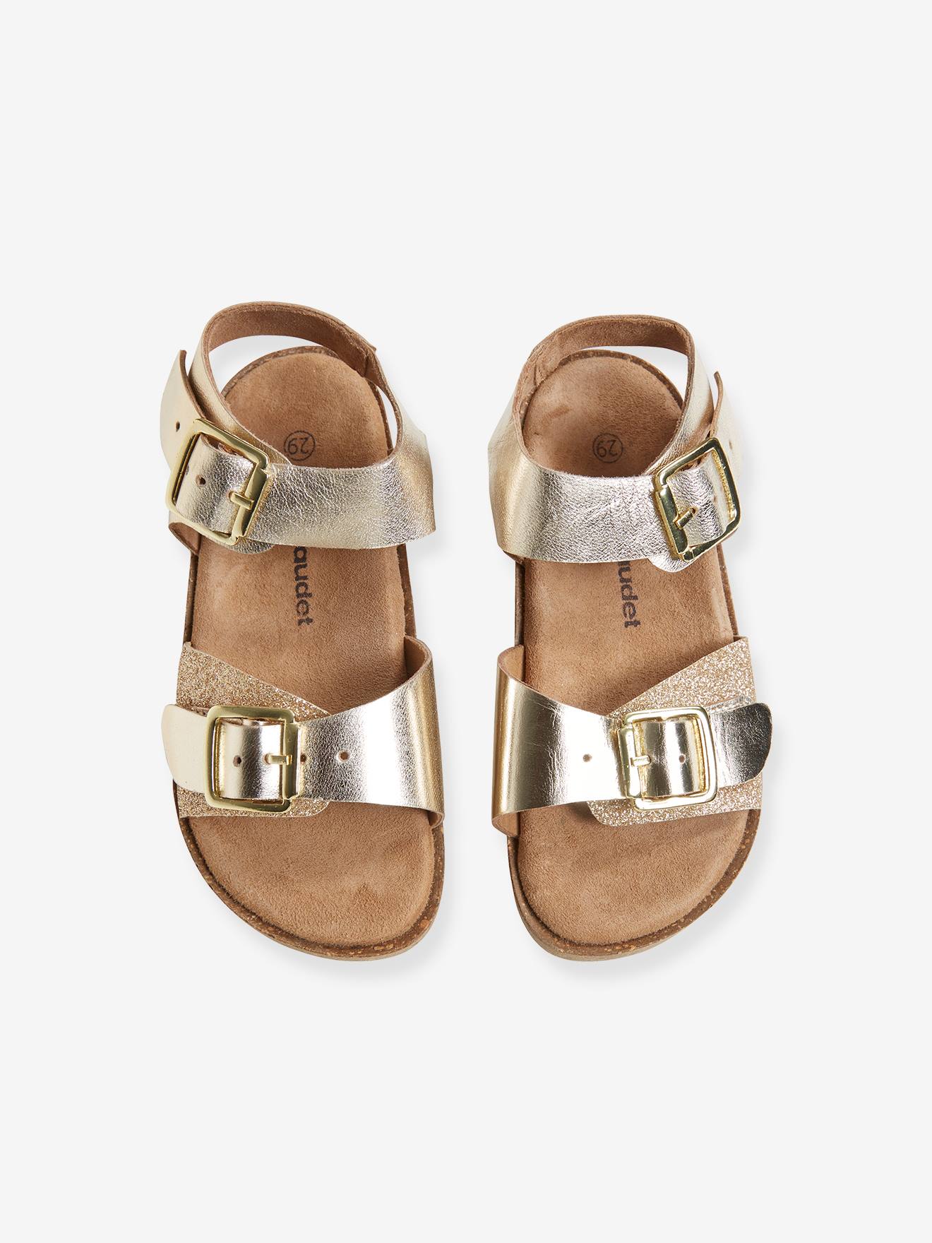 Vertbaudet Mädchen Sandalen, gepolsterte Innensohle - gold