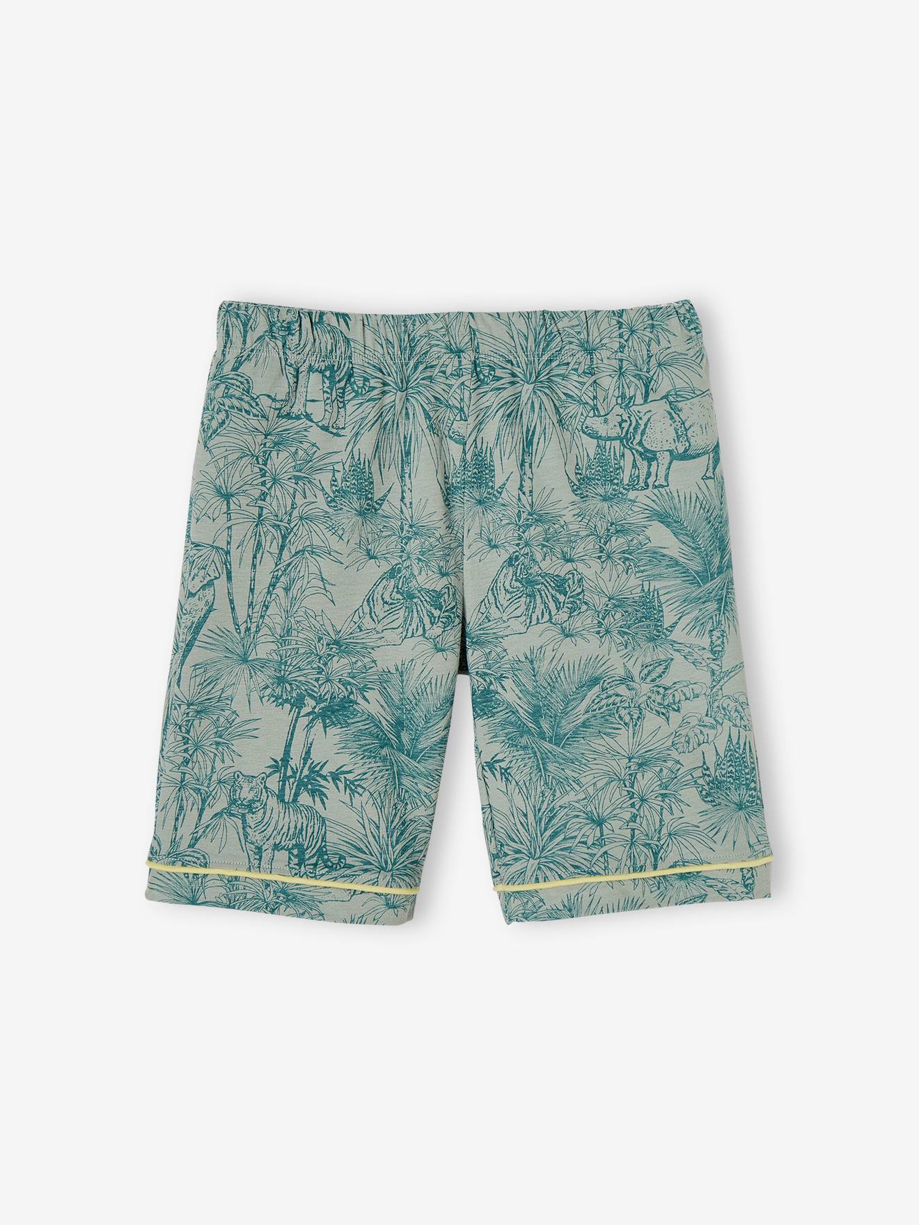 Pyjashort imprimé jungle garçon vert sauge