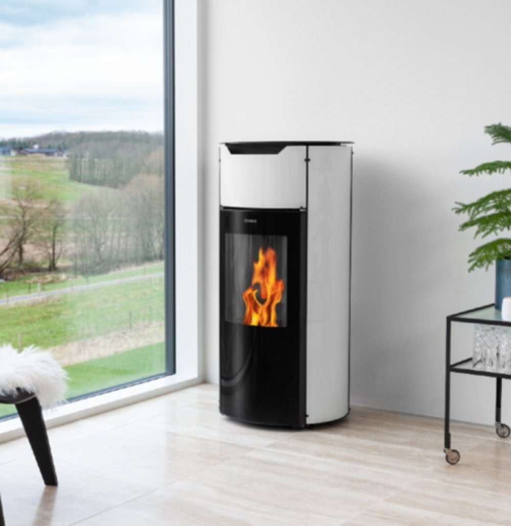 ADURO Pelletofen Aduro P1.4, 8,00 kW, Pelletofen, weiße Glas-Seitenverkleidung