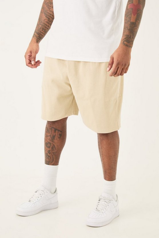 Plus lockere gerippte Cargo-Shorts