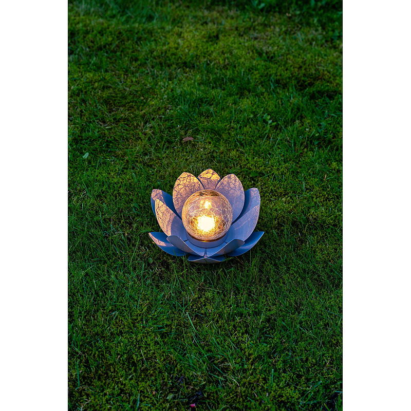 Home Lotusblomst 25x13,5 cm metall solcelle