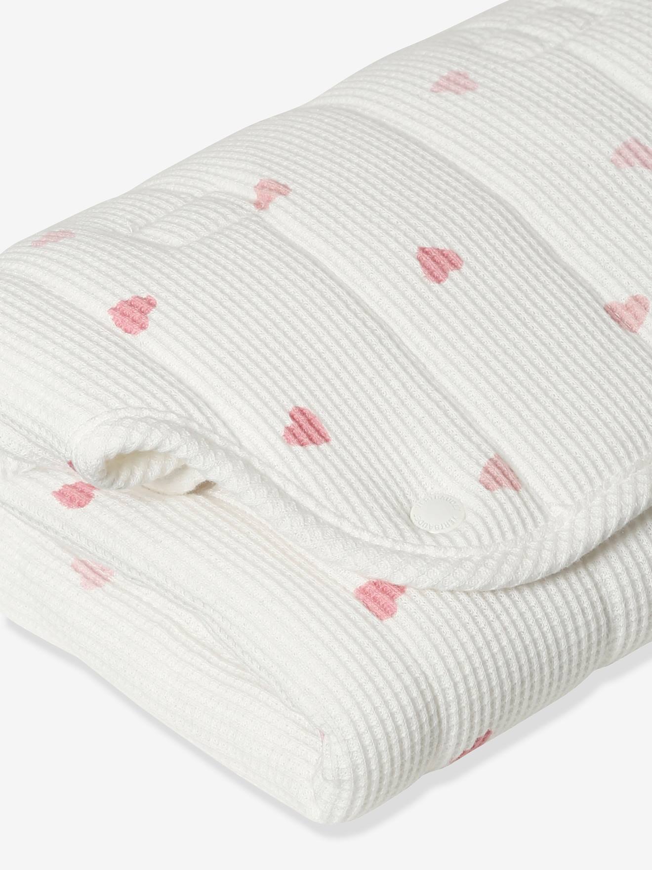Tapis à langer de voyage en nid d'abeille imprimé coeurs