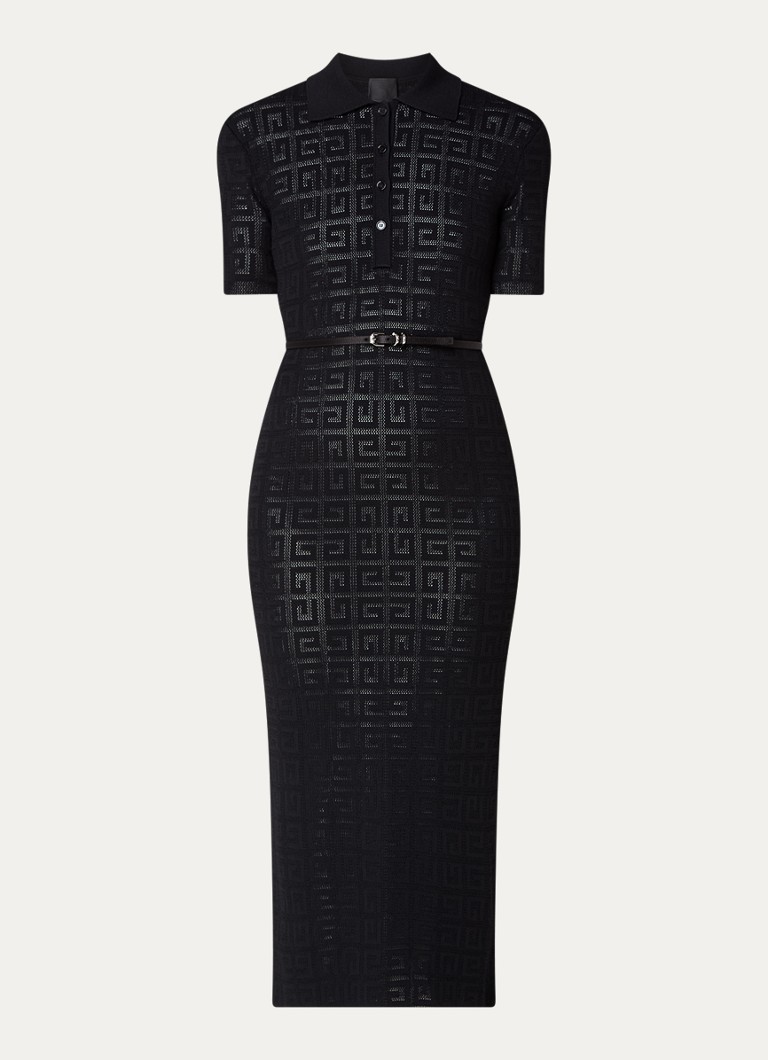 Givenchy midi dress with jacquard logo print and belt