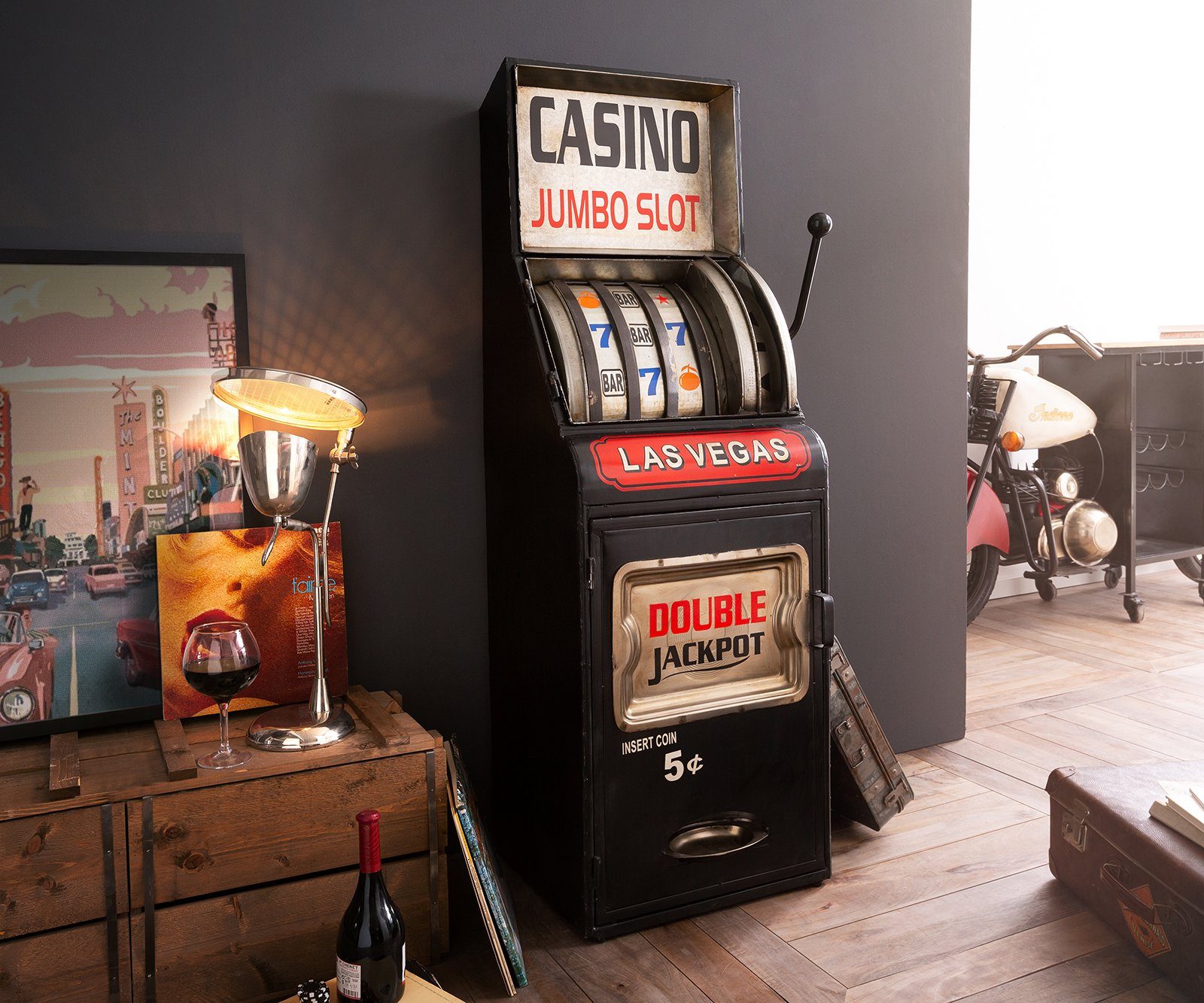 DELIFE Bartisch Spielautomat, Metall Schwarz 65x155 cm Bar