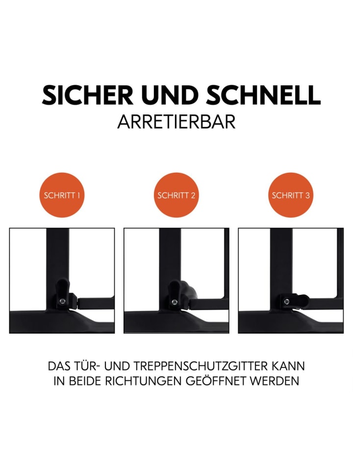 Hauck Türschutzgitter / Treppenschutzgitter Clear Step 2 in schwarz günstig kaufen onesize