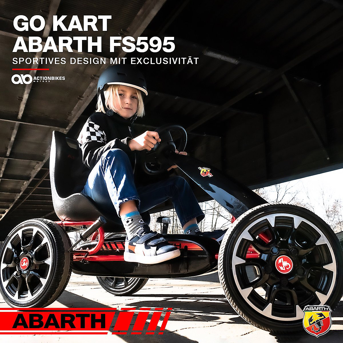 Kinder GoKart Abarth FS595 Lizenziert - Belastbarkeit 30 kg - Handbremse