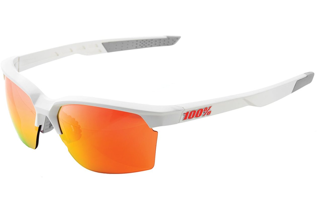 100 Percent Sportcoupe soft tact off white / Red Multilayer Mirror Lens