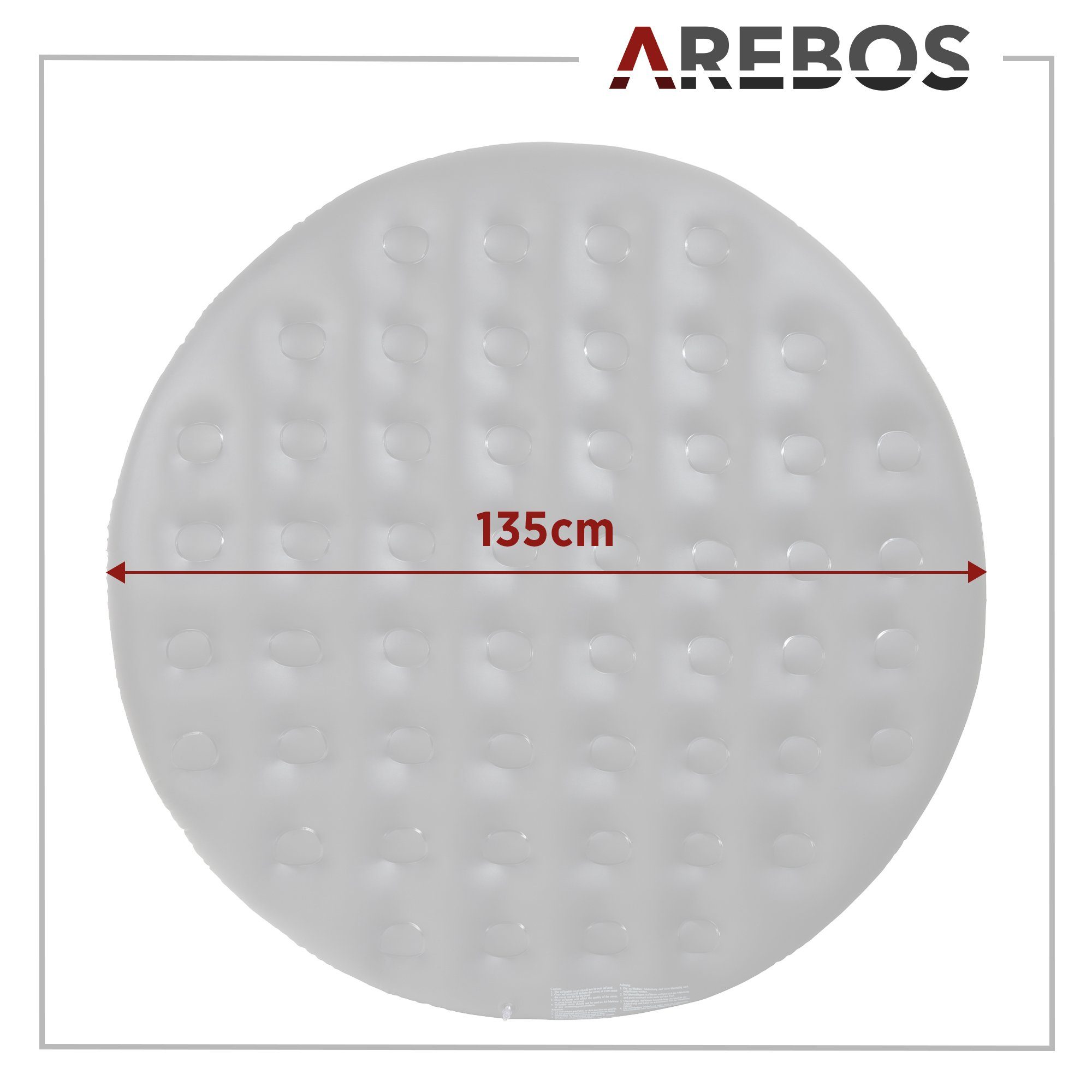 Arebos Pool-Abdeckplane Thermoabdeckung für Whirlpools, schwarz, Whirlpoolzubehör für Pools (Thermoabdeckung für Whirlpool 4P Ø135cm schwarz)