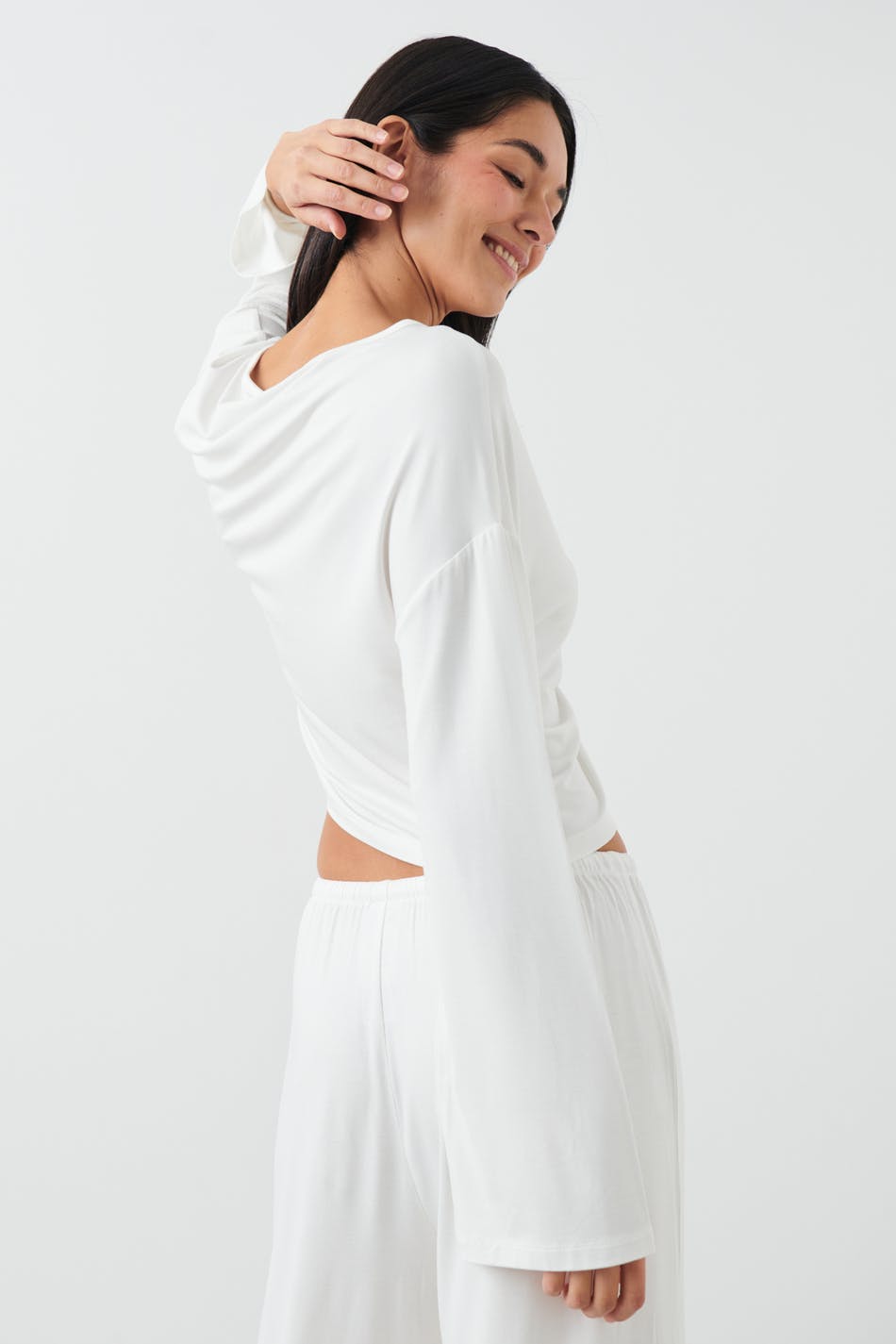 Long flare sleeve top