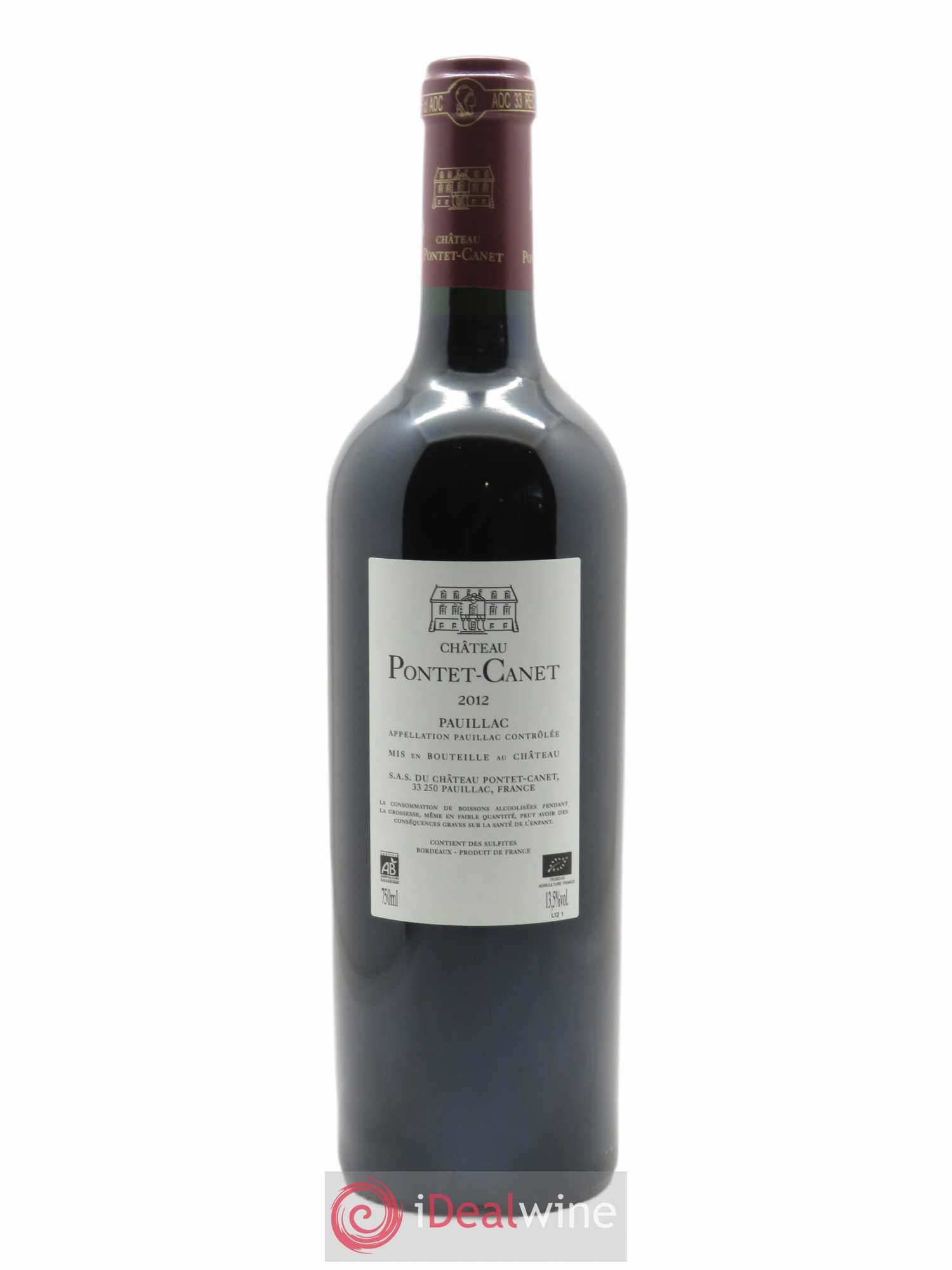 Château Pontet Canet 5ème Grand Cru Classé (CBO à partir de 6 BTS) 2012 - Lot de 1 Bouteille