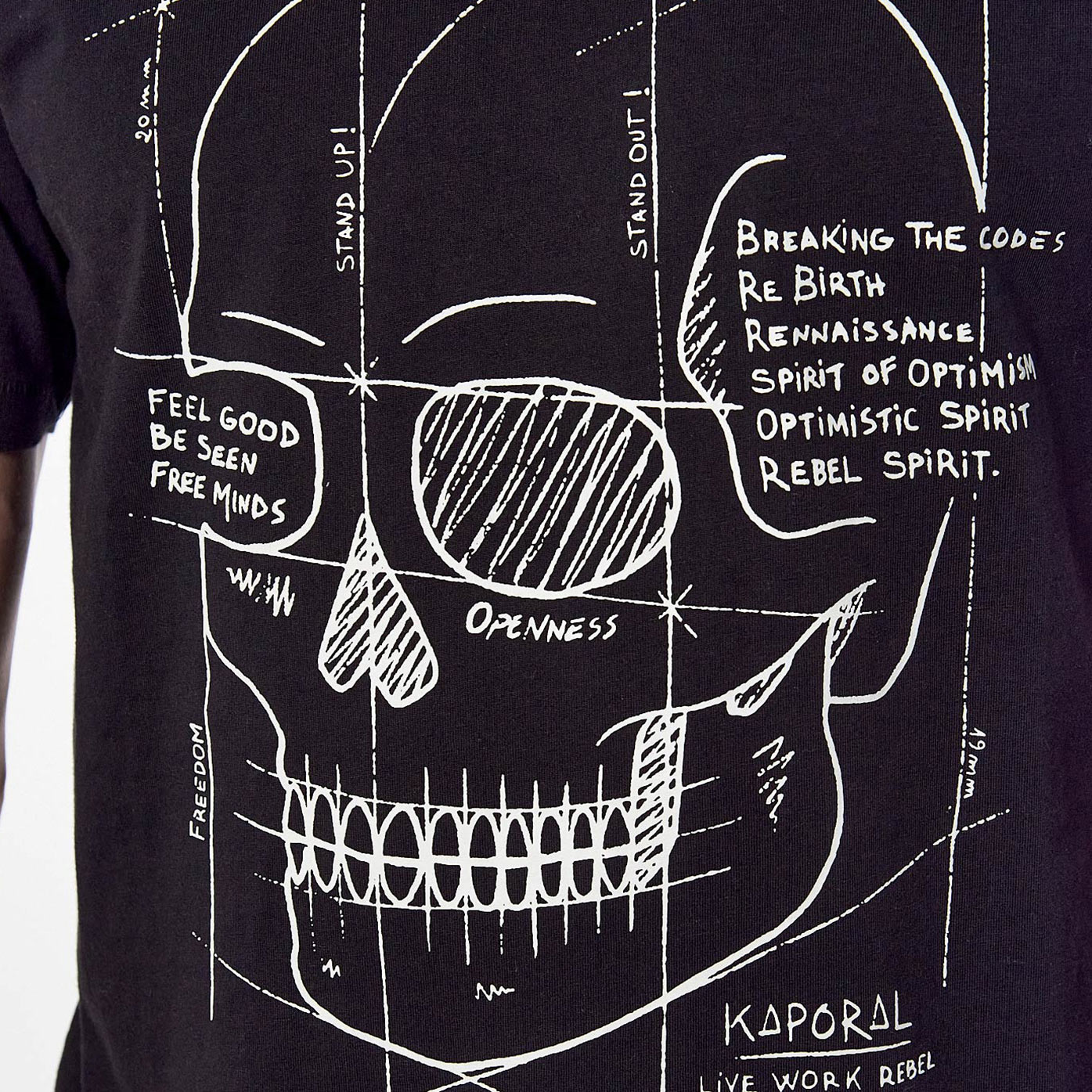 BECK   T-shirt noir tête de mort Homme en 100% coton