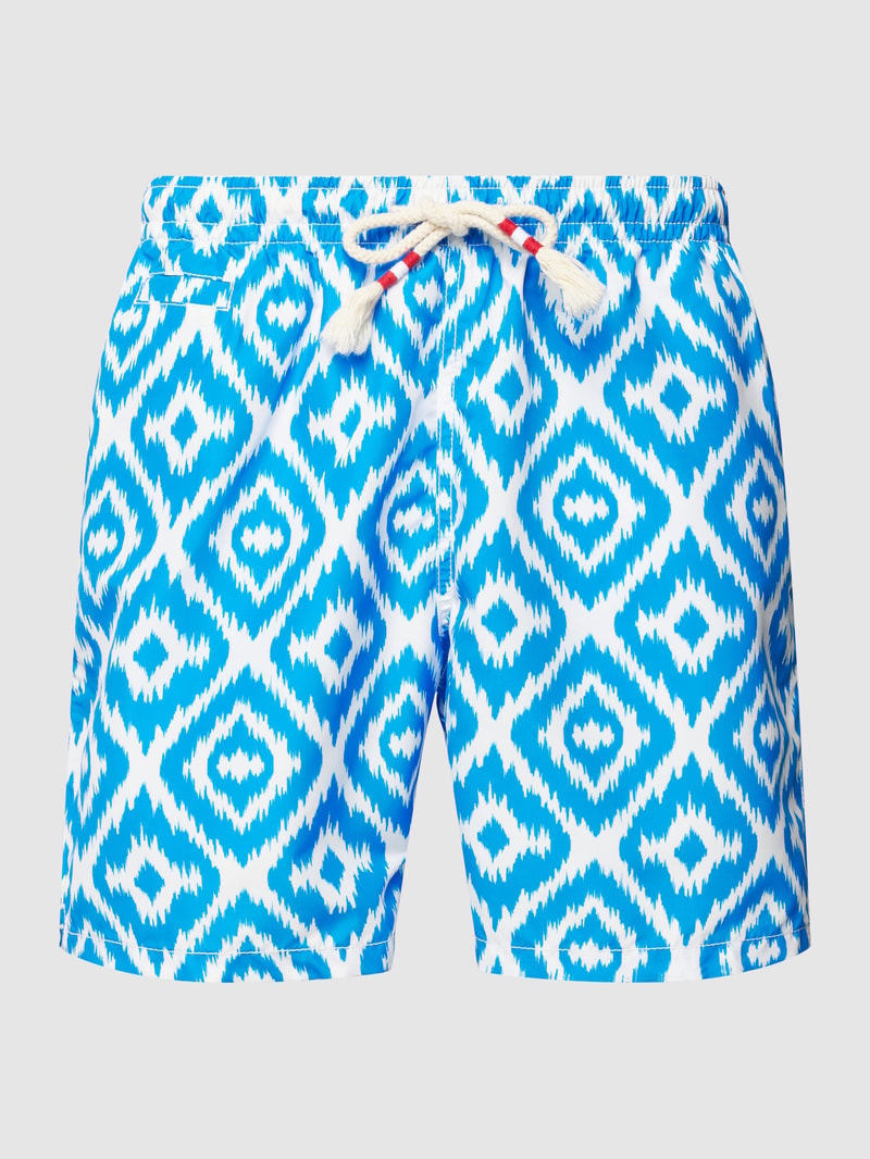 Badehose mit Allover-Print Modell 'CAPRESE' in royalblau