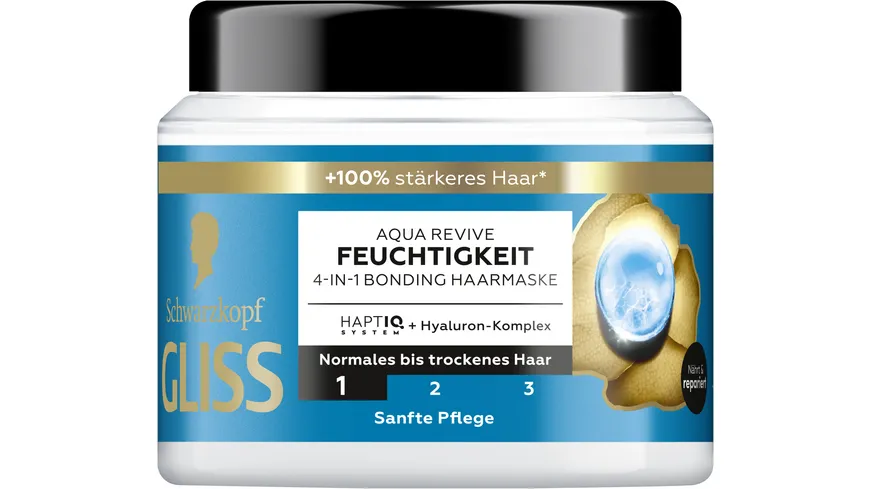 GLISS 4-in-1 Bonding Haarmaske Aqua Revive Feuchtigkeit 400 ml