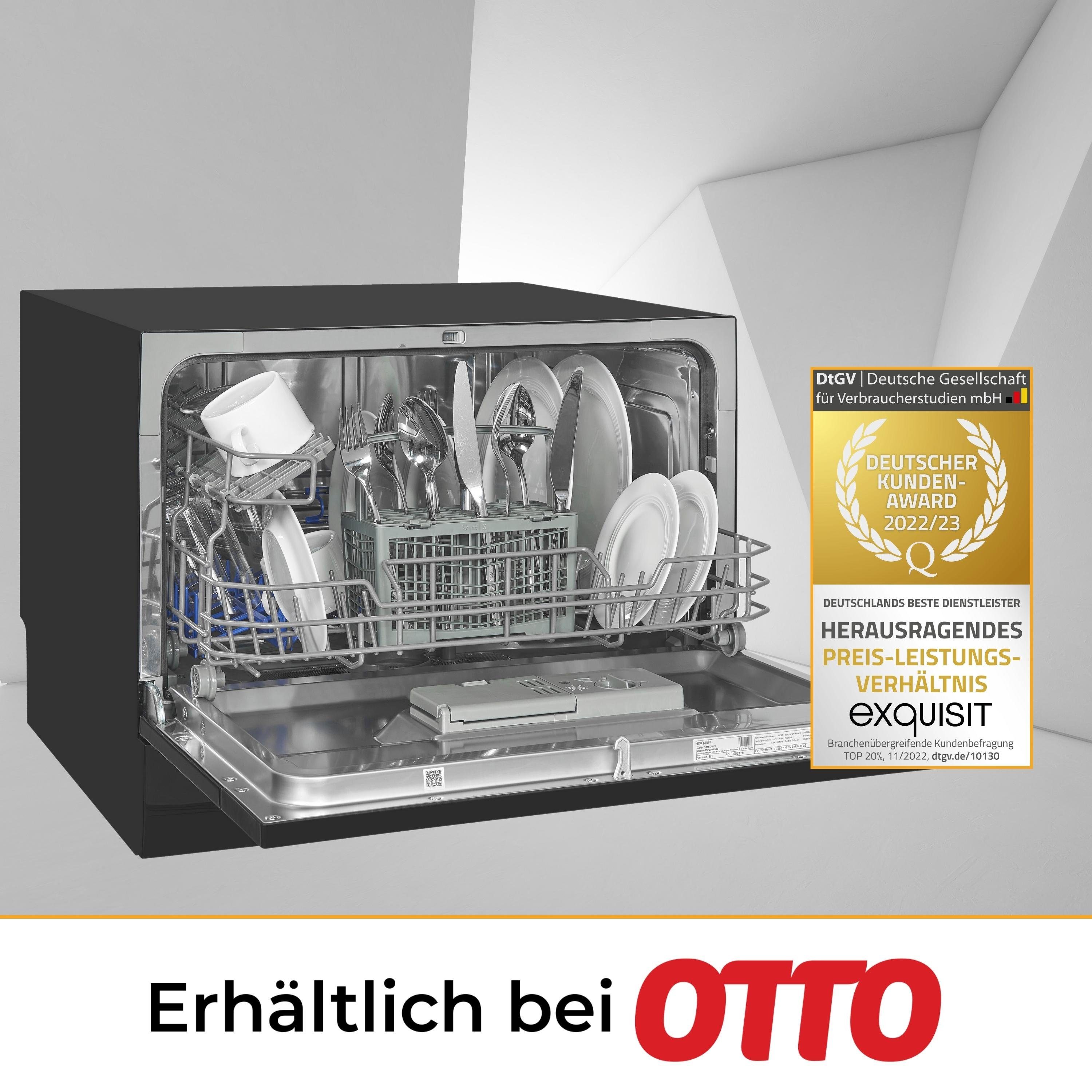 exquisit Tischgeschirrspüler, GSP206-030D, 6 Maßgedecke, kompakt und Platzsparend, ideal für kleine Küchen