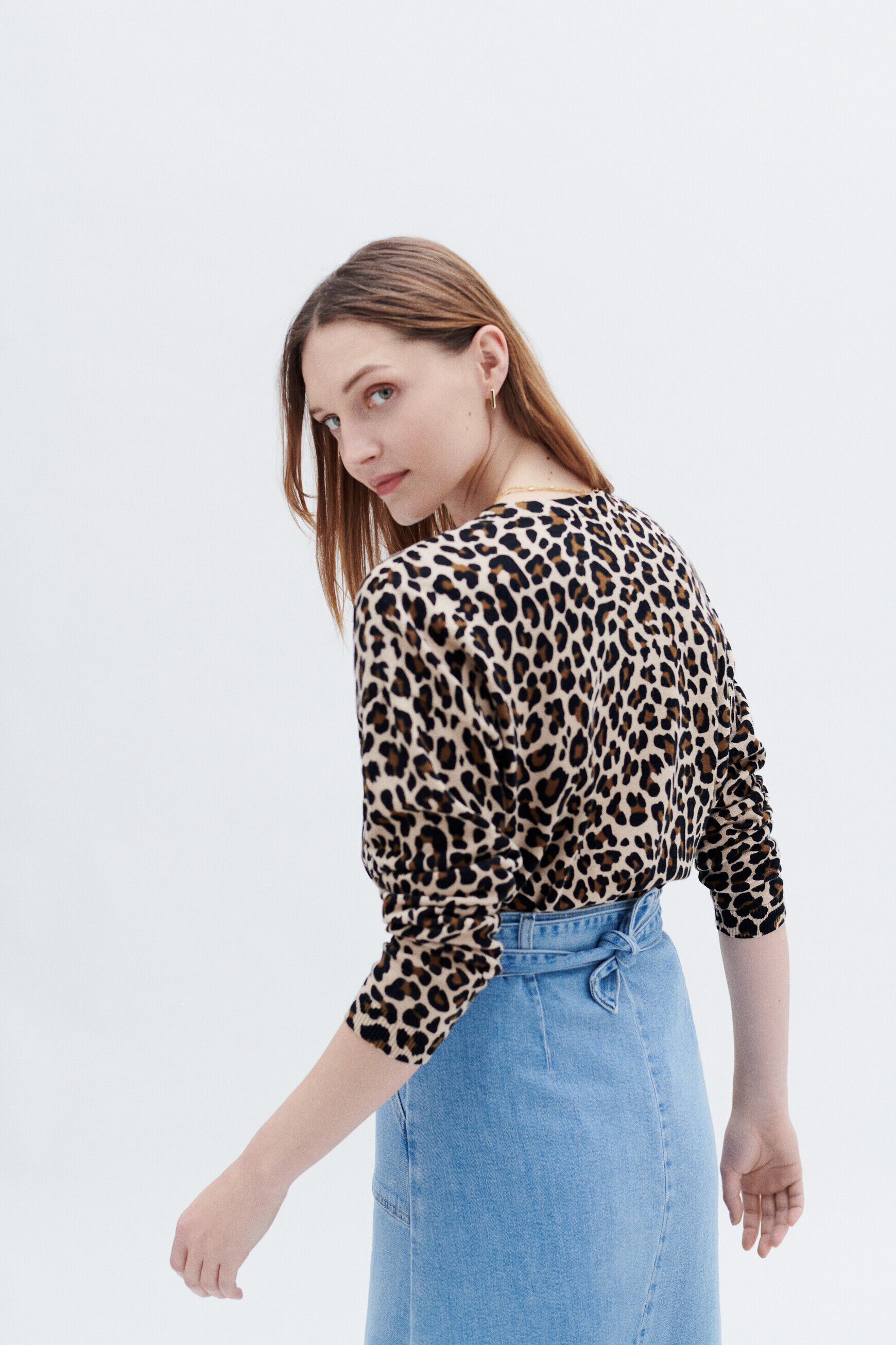 Pull mado marron cognac femme