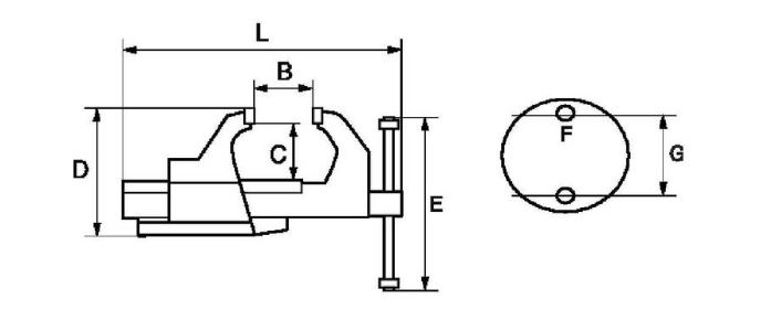 Torno de bancada Bahco 834V-5 com mordentes intercambiáveis de 125 mm