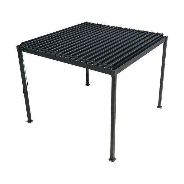 Pavillon mit Lamellendach, anthrazit, 3 x 3 m