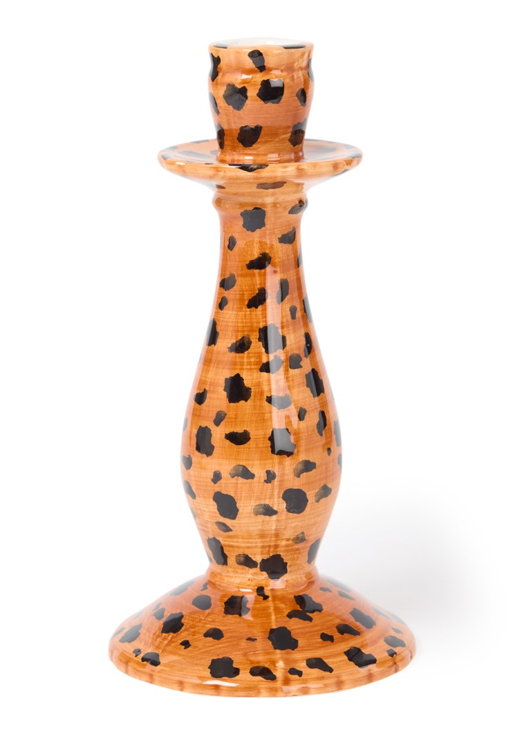 Castiçal Anna + Nina Leopardo 24 cm