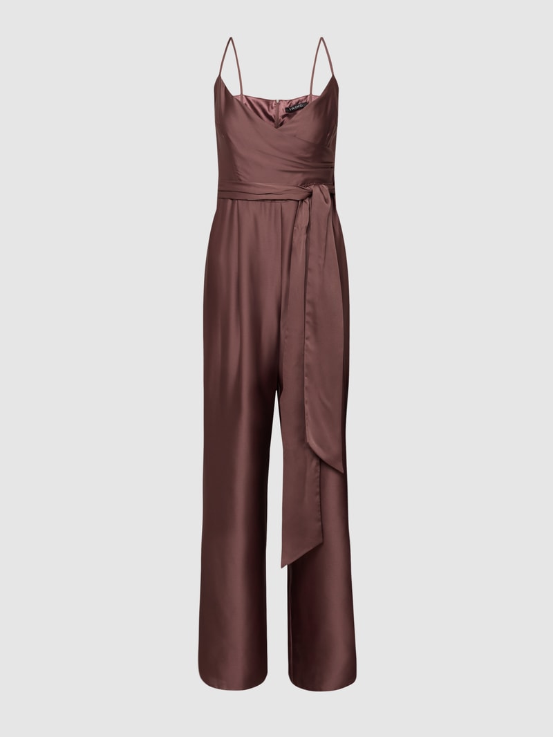 Jumpsuit im Wickel-Design in taupe